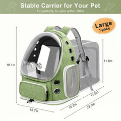 YUNLINLI expandable pet carrier showing extra space for comfortable travel up to 22 inches.
