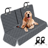 Yuntec dog car cover on back seat showing waterproof protection for pets during rides.
