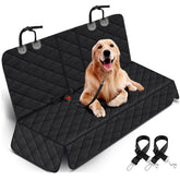 Yuntec dog car seat cover overview showing full back-seat protection.