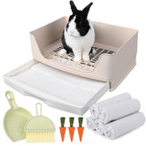 Yuoaes Large Rabbit Litter Box top view shows sturdy construction for easy cleaning.