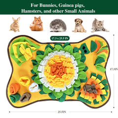 Yuoaes snuffle mat floral pattern hides treats for treasure hunts