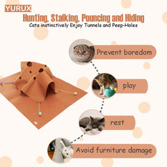 YURUX Cat Play Mat breathable felt keeps cats comfortable.