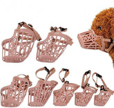 Yusglvia 7-piece dog muzzle set demonstrates versatile sizing for secure, comfortable street walks.
