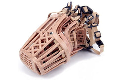 Yusglvia soft plastic muzzle provides breathable comfort during walks.