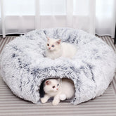 YUYAFN plush cat tunnel grey bed cozy resting and play