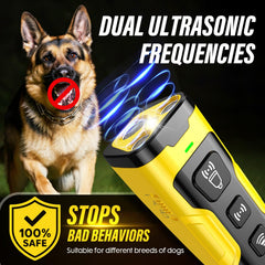 YUYQA device used in a yard for outdoor barking control