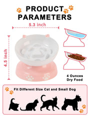 YYHY flower-column design cat bowl ceramic adds playful engagement