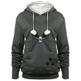 YYW pet hoodie front view with cozy fur-lined pouch