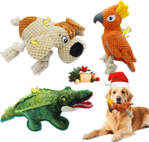 YZHDUXIU 3-pcs dog squeaky toys set front view for interactive play