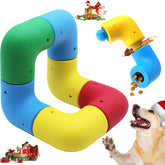 YZHDUXIU dog puzzle toy assembly demonstrates multi-section play for mental stimulation.