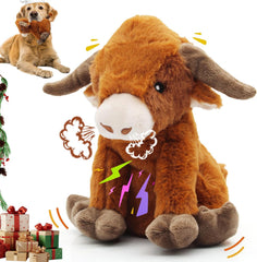 YZHDUXIU Highland Cow Toy front view for interactive play and visual appeal