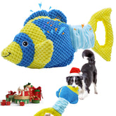 YZHDUXIU Tug of War Fish Plush Squeaky toy engages dogs with dual sounds for hunting-inspired play