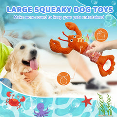 YZHDUXIU Tug of War Dog Toy lobster textured surface—engaging feel promotes playful chewing.