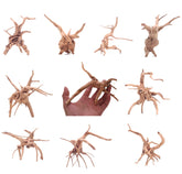 YZHZOM spiderwood 10-pack group shot showcasing natural driftwood shapes for tanks.
