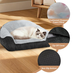 ZAKAPAWS cat couch non-slip bottom keeps placement steady during rest.
