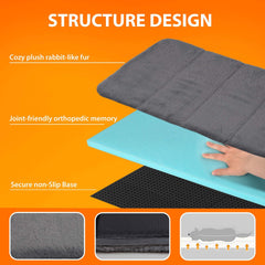 ZAKAPAWS orthopedic memory-foam bed wide shot demonstrates supportive sleeping surface.