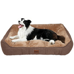 ZAKAPAWS orthopedic memory foam dog bed with plush cover for aging large dogs