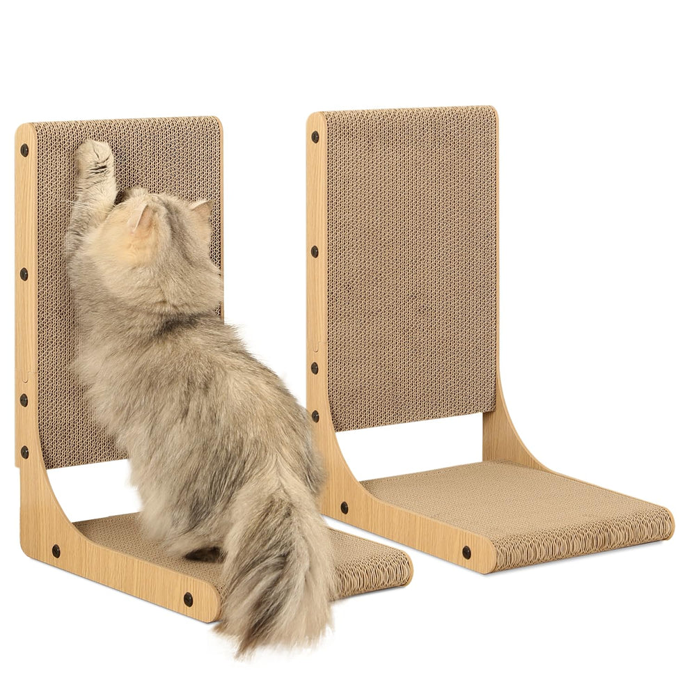 Zakkart 2-Pack cat scratching board vertical-front view protects furniture and fits a tall space.