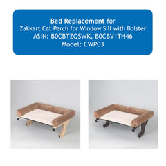 Zakkart bed replacement bolster closeup brown highlights durable edge stitching for comfortable naps.