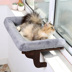 Zakkart Cat Window Perch view-through-window shows spacious lounge for large cats to enjoy daylight