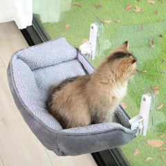 Zakkart foldable cat hammock window folded for easy storage and curtain control.
