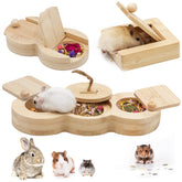 ZALALOVA 3pc bamboo foraging toys packaging aids mental stimulation for small pets.