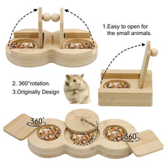 ZALALOVA bamboo foraging toy hamster interaction invites exploration and active play.