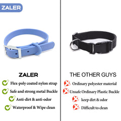 ZALER Waterproof Dog Collar in rain highlights durable waterproofing and easy cleanup