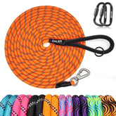ZALER long dog leash 50ft orange demonstrates safety and control during training.
