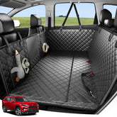 Zanch heavy-duty car seat cover provides extended comfort for multiple large dogs on road trips.
