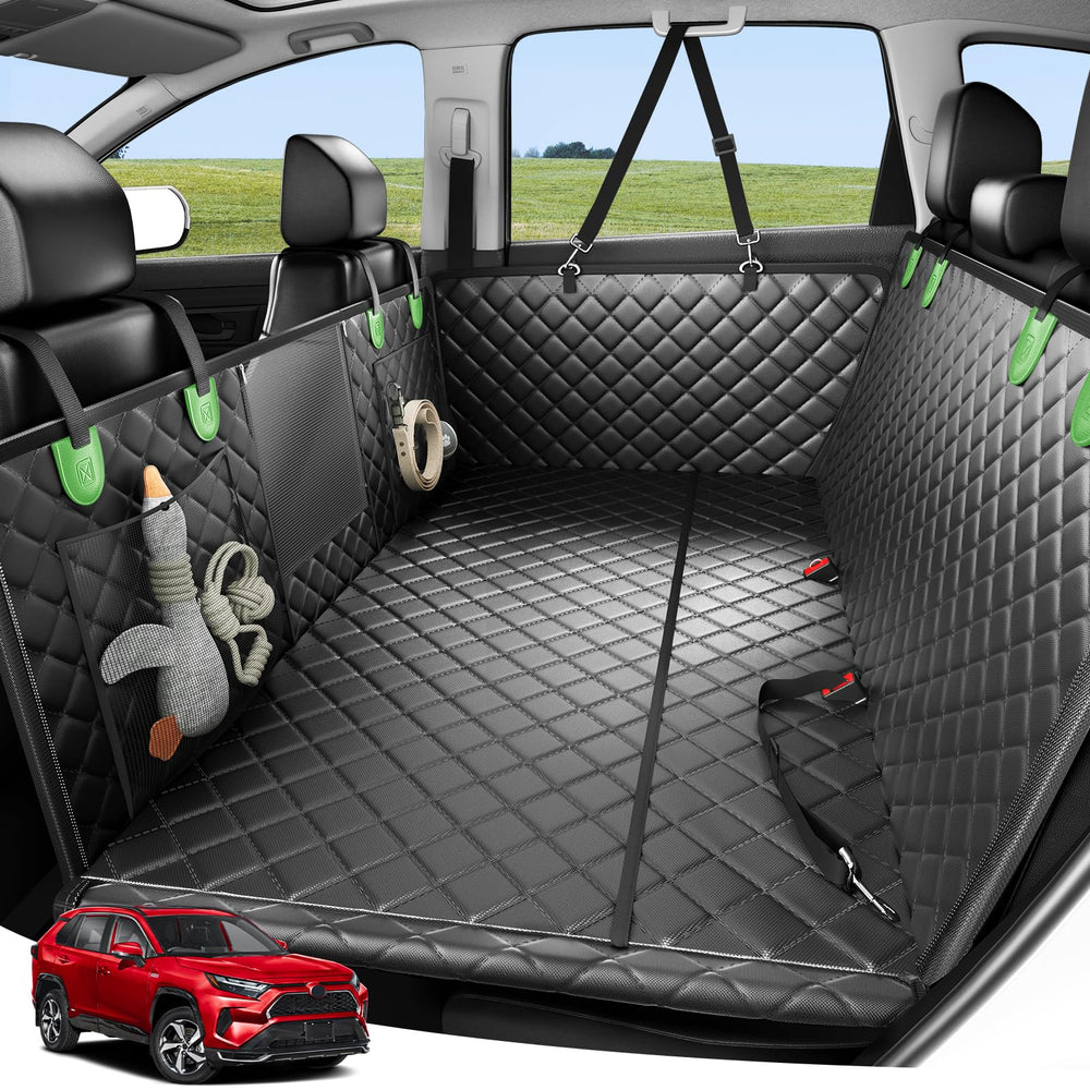 Zanch heavy-duty dog car seat cover front view protects seats during road trips