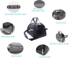 ZaneSun carrier features adjustable padded strap for comfortable, hands-free travel