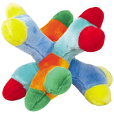 Zanies Attack-A-Jacks dog toy six-squeaker closeup for engaging multi-sensory play.