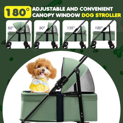 Zanthoxa pet stroller sun shade shields sun and calms pets