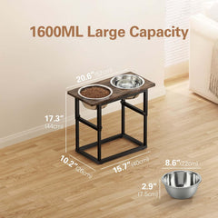Zarler elevated dog bowls giant capacity 1600ml per bowl for bigger meals.