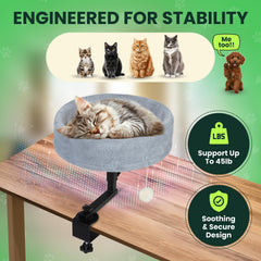 Zayana cat desk bed stable mount with clamp minimizes wobble up to 45 lb