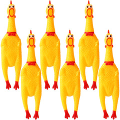Zddaoole screaming chicken toy in yellow, durable rubber for interactive dog play