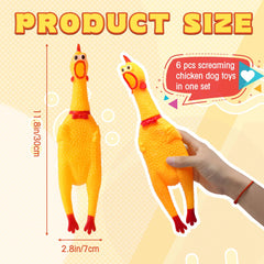 Zddaoole yellow screaming chicken, safe rubber, ideal for fetch and stress-relief play