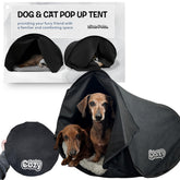zDen cozy pet bed cave entrance promotes calm, cozy hideaway for indoor cats and small dogs.