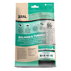 ZEAL Canada salmon-turkey ingredients krill illustration emphasizes omega-3 support.