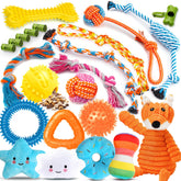 Zeaxuie 23pack teething rope toy closeup demonstrates durable chewing for teething puppies