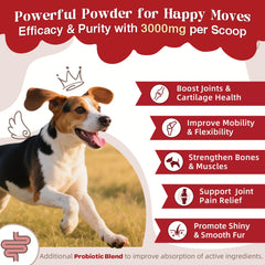 ZEBORA Glucosamine for Dogs senior mobility with easy powder administration.
