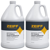 Zeiff Pet Stain and Odor Remover bottle closeup showing enzyme action against tough stains