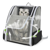 ZEJOROSE cat backpack carrier front view shows roomy interior for travel.