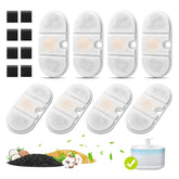 ZEKIRY 8-pack replacement filters for Capsule fountain, capturing hair for cleaner pet water.
