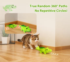 ZeLing HTL self charging croc chase toy wheel assembly supports smooth floor play