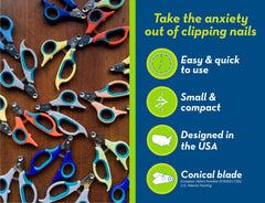 Zen Clipper conical blade close-up highlighting smooth tip cutting for safety.