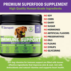 Zenapet immune topper being mixed into dog food for easy daily dosing.