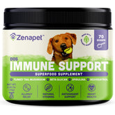 Zenapet dog immune-topper with turkey-tail blend mixed into kibble for immune support.