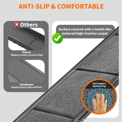 Zendova dog ramp folded compact storage ideal for car trips.